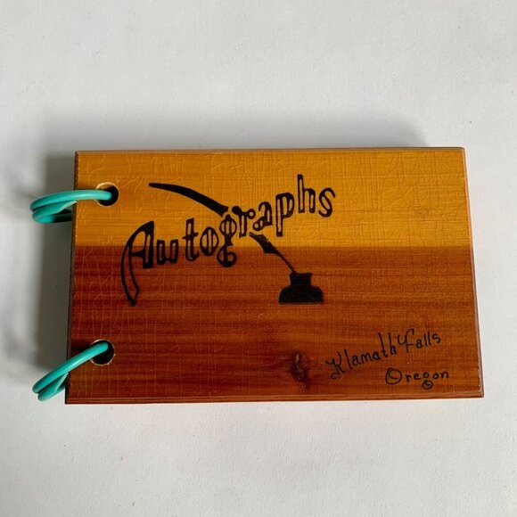 Vintage 1940s? Wooden Autograph Book with Paper Inserts Unused - Picture 1 of 5